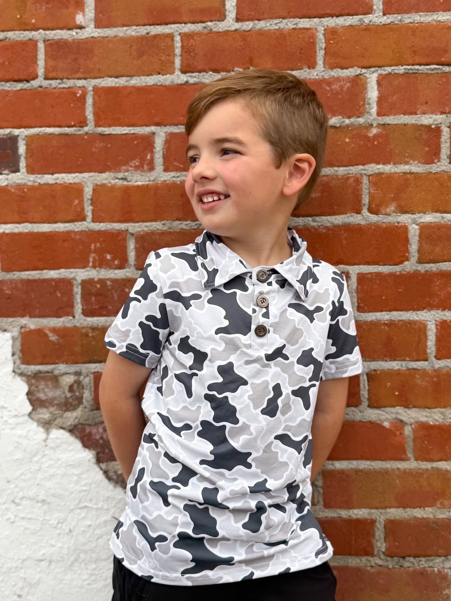 Grey Camo Polo - READY TO SHIP