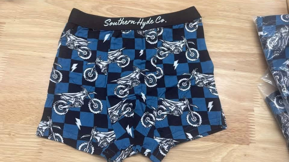 Black/Blue Checkered Boxers - READY TO SHIP